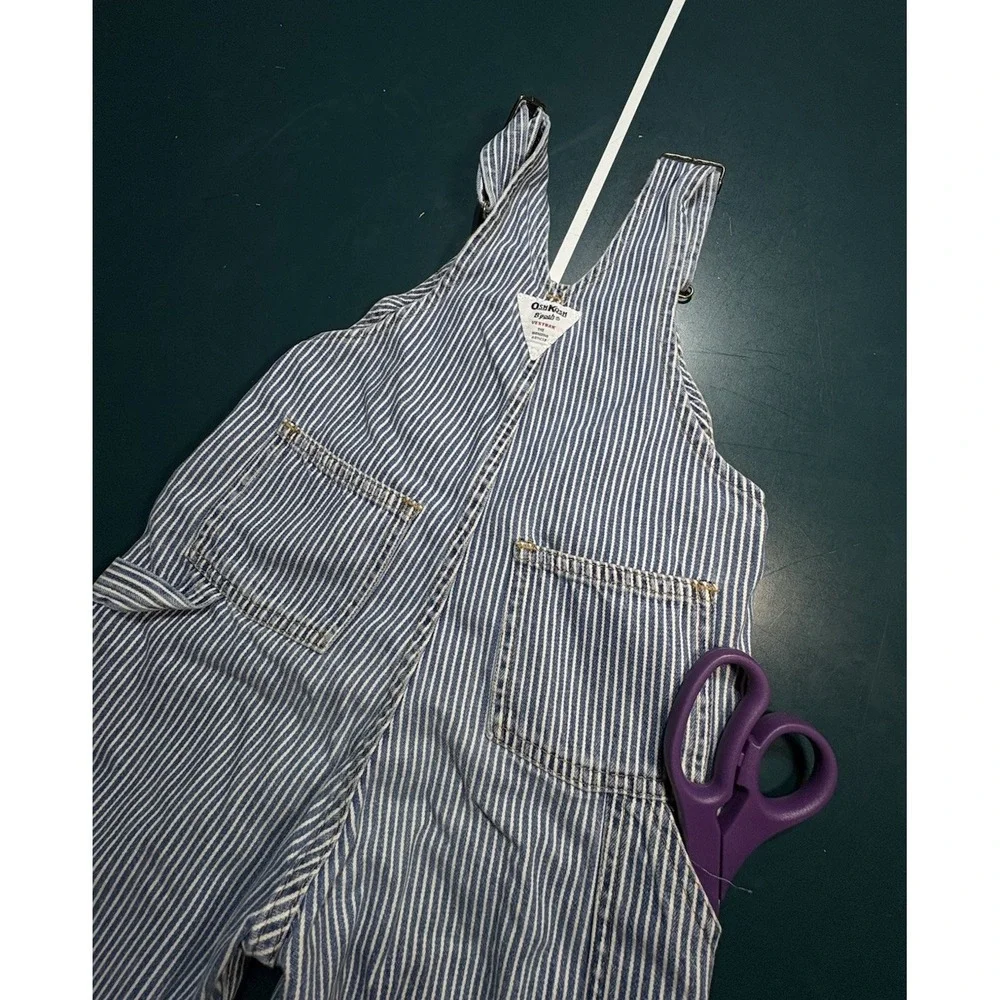 Vintage OshKosh B'gosh Blue Hickory Stripe Overalls Size 4T Made In USA Vestbak‎